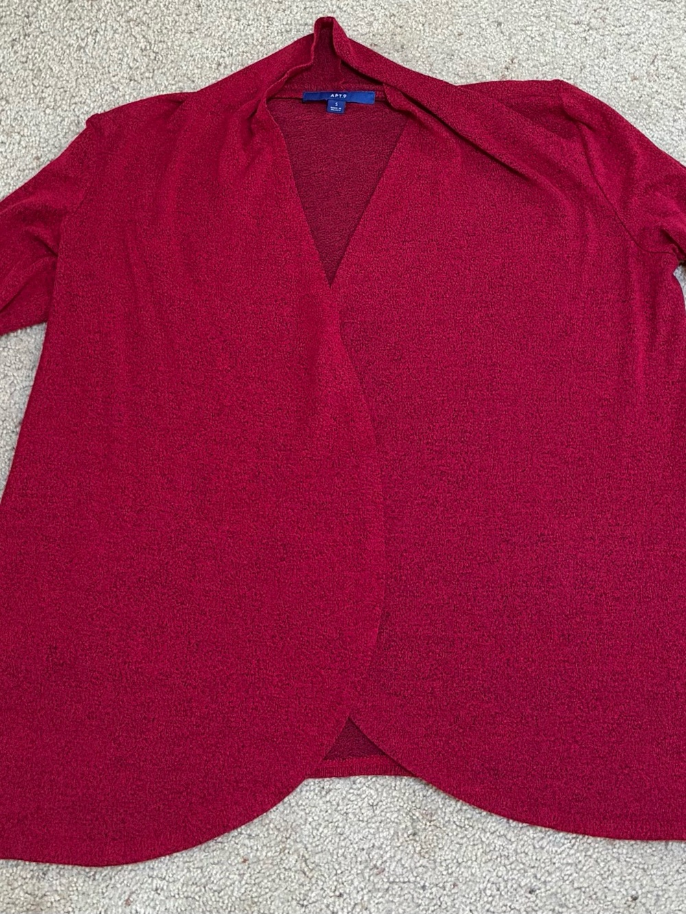 Apt. 9 Women's Deep Red Open-Front Cardigan